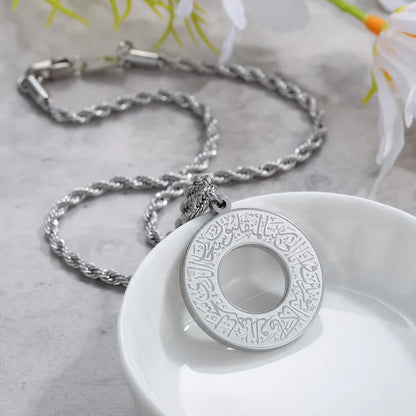 Round Arabic Engraved Pendant Necklace